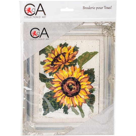 Collection D&#x27;Art Sunflowers Stamped Needlepoint Kit